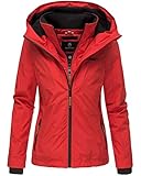 MARIKOO Damen Regen Jacke Outdoor Regenjacke Winterjacke Fleece Gefüttert Kapuze XS - XXL Erdbeere...